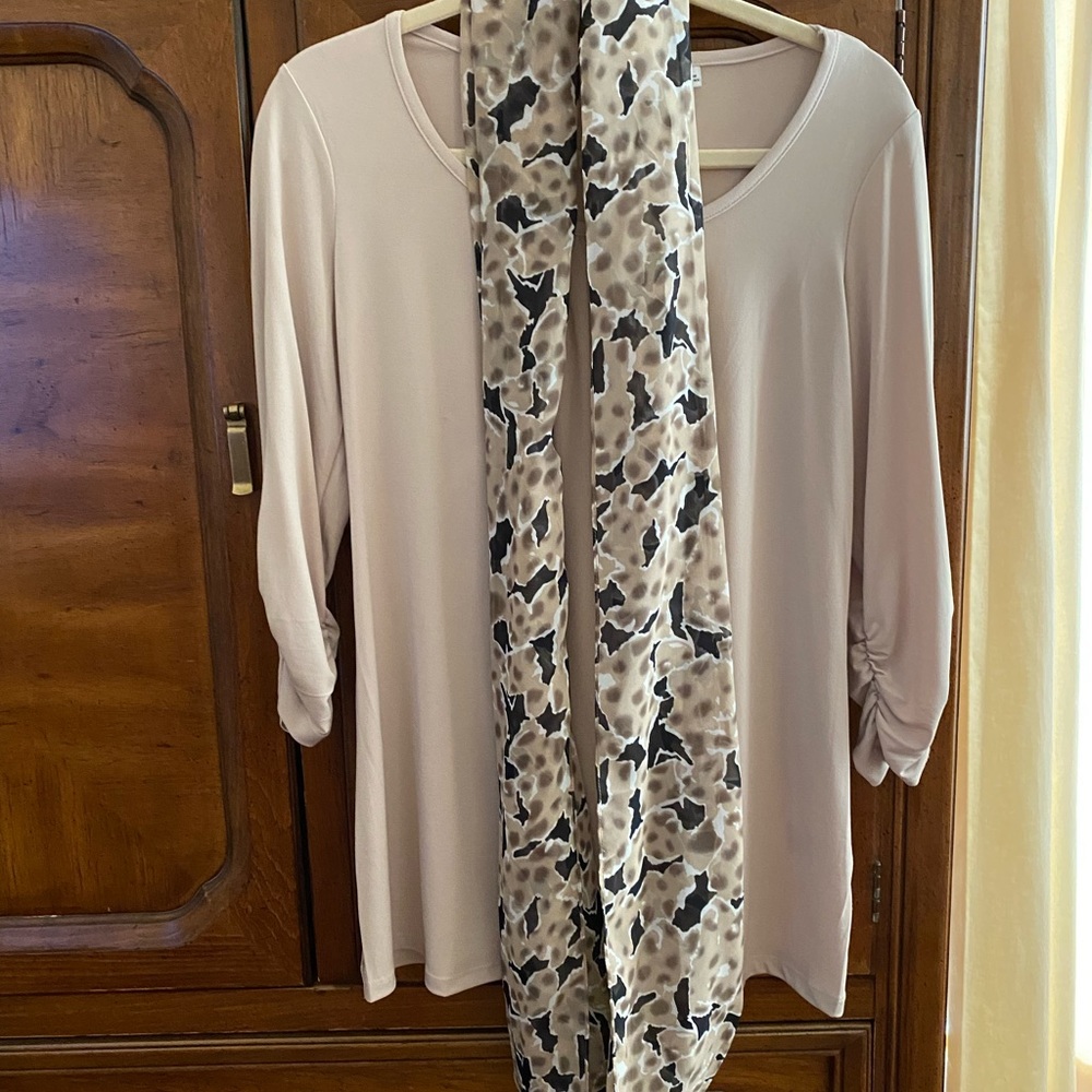 Top and scarf.